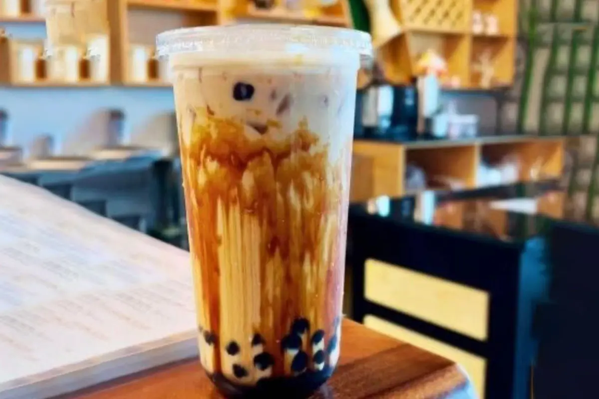 Creamy milk tea with chewy tapioca pearls, layered with artisanal brown sugar syrup and fresh milk at Kyushu Sushi & Ramen，a Asian Restaurant in Fairfield